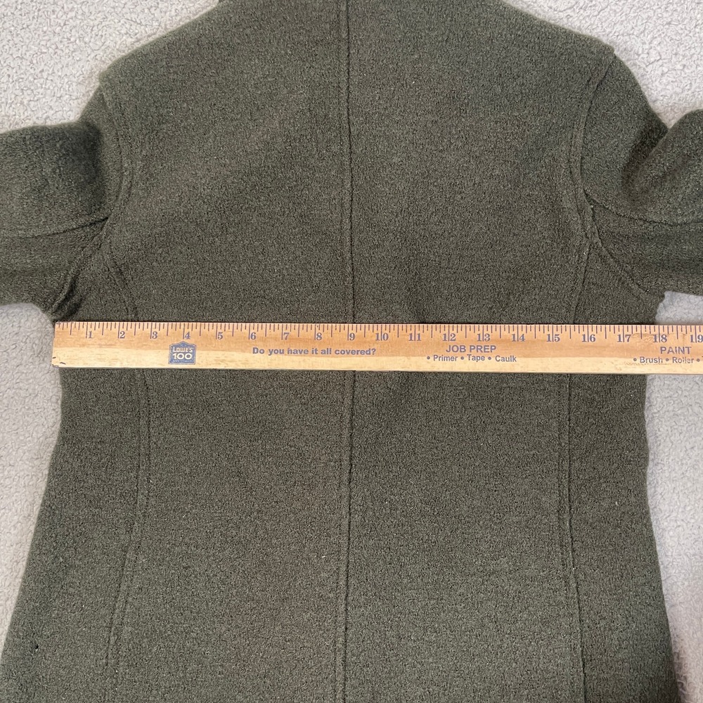 J. Crew Daphne Italian Boiled Wool Topcoat Womens 00 XXS Green Mid Length City - Picture 10 of 11